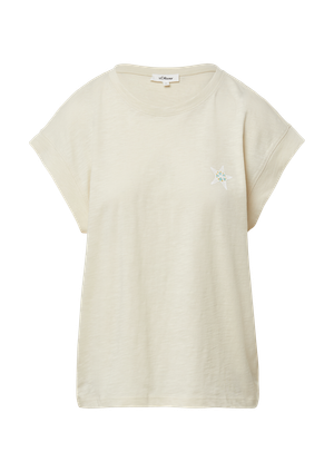 T-shirt Relaxed Fit z małym artystycznym nadrukiem