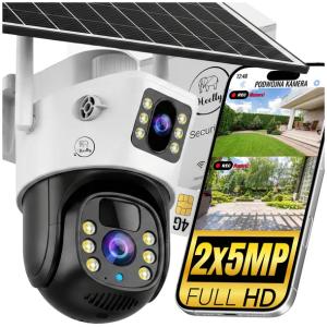 PODWÓJNA KAMERA SOLARNA 2W1 4G 2X5MP ZEWNĘTRZNA OBROTOWA BEZPRZEWODOWA