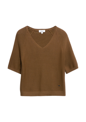 Sweter z krótkim rękawem z mieszanki bawełny