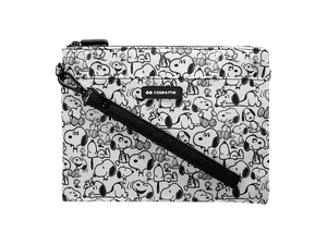 Torebka CASE&ME Peanuts Snoopy Better-Together ze smyczą i zamkiem błyskawicznym Biało-czarny