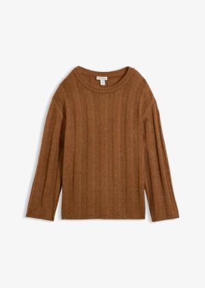 Sweter oversize z prążkowanej tkaniny