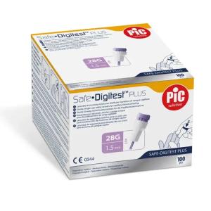 PIC Safe Digitest Plus 28G/1,5mm 100szt Nakłuwacz bezpieczny lancety