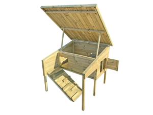 Kurnik Drewniany Impregnowany 120x116x104 wybieg dla kur DUŻY