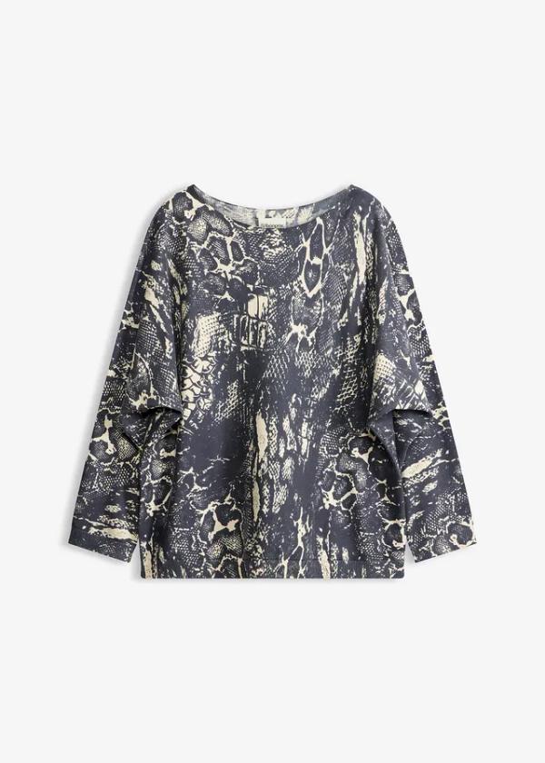 Sweter we wzór skóry węża z rękawami typu nietoperz