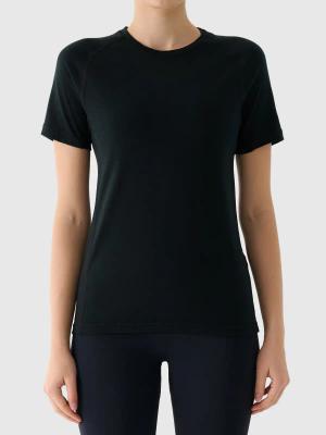 4F t-shirt sportowy damski koszulka z wełną merino 4FWAW25TFTSF1527 czarny (XS)