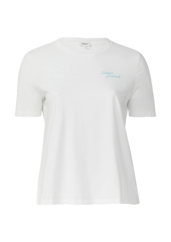 T-shirt z dżerseju z artystycznym nadrukiem