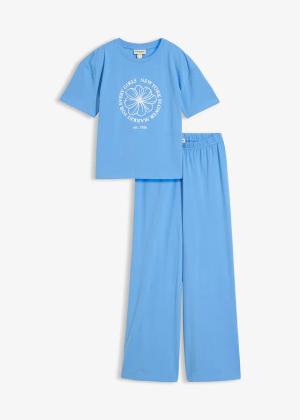Komplet: T-shirt i spodnie z dżerseju z elastycznej mieszanki bawełny (2 części)