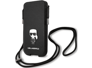Torebka na telefon KARL LAGERFELD 6.7 cali Hardcase Saffiano Czarny KLHCP12LOPHKMK