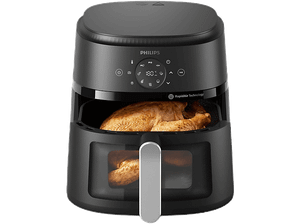 Frytkownica beztłuszczowa Air fryer PHILIPS Ovi NA231/00 Fryer z okienkiem 6,2 l 13 programów Czarny