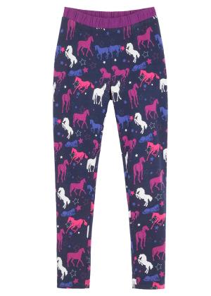 Legginsy termiczne z motywem koni