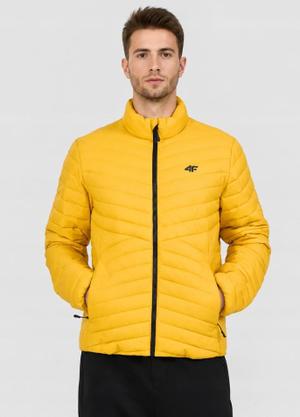 4F Kurtka męska puchowa hydrofobowa M0934 CITY JACKETS czarna żółta (S)