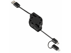 Kabel HAMA USB - microUSB/Lightning 1.2m Czarny