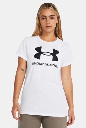 UNDER ARMOUR koszulka t-shirt damska Rival Logo SS biała (L)