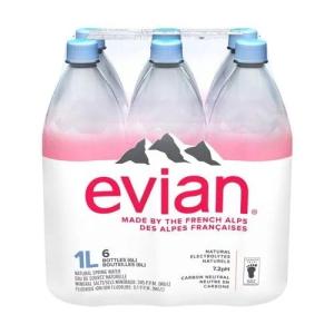 Evian woda niegazowana naturalna zgrzewka 6x1 litr orginalna