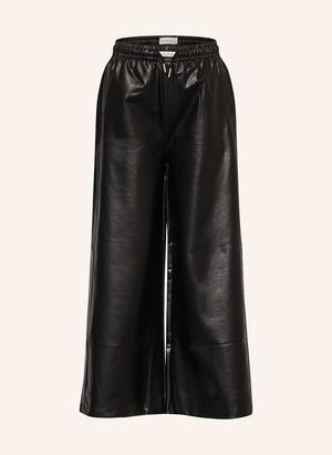 Calvin Klein Spodnie Marlena Z Imitacji Skóry schwarz