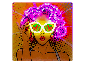 Wiszący neon LED SBS Girl Vintage Wielokolorowy
