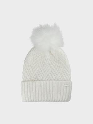 4F czapka zimowa dziecięca z pomponem 4FJWAW24ACAPF419 biała (one size)