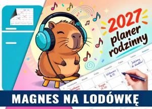 KALENDARZ MAGNETYCZNY 2027 12 MIESIĘCY PLANER RODZINNY MAGNES ZAPISKI DUŻY