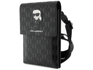Torebka na telefon KARL LAGERFELD Saffiano Monogram Czarny KLWBSAKHPKK