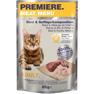 PREMIERE Meat Menu Adult Wołowina i kompozycja drobiowa 48x85 g
