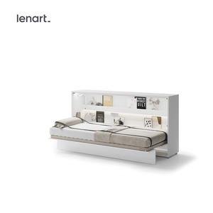Półkotapczan poziomy BC-06 Bed Concept 90x200 cm 90x200 cm | Biały | składany | funkcjonalny | oszczędność przestrzeni