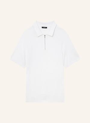 Reiss Dzianinowa Koszulka Polo Estate weiss