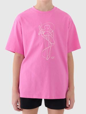 4F t-shirt dla dziewczynek koszulka z nadrukiem 4FJWAW25TTSHF2395 (146)