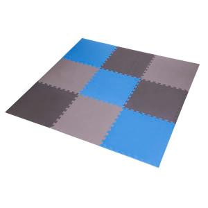 Mata puzzle pod sprzęt do ćwiczeń 9 elementów 180x180cm MP10 niebieska/szara