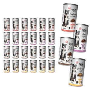 TufTuf mokra karma dla psa Mix Smaków puszka 24x1250g Kawałki w sosie