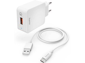 Ładowarka sieciowa HAMA Qualcomm 19.5W + Kabel 1,5m Biały
