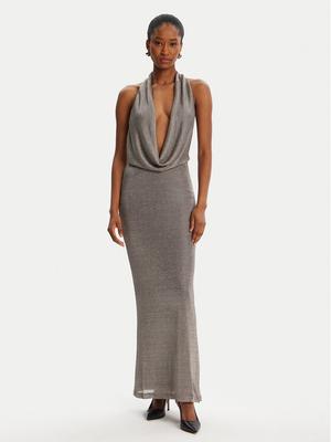 Bardot Sukienka koktajlowa Nola Lurex Cowl 59814DB1 Srebrny Regular Fit