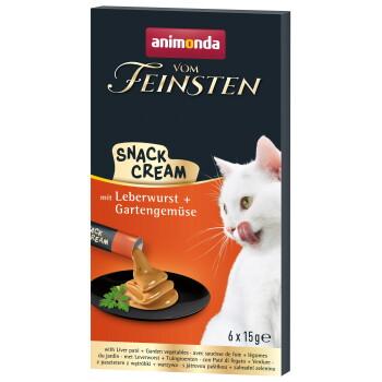 animonda Vom Feinsten Adult Kremowa przekąska 11x6x15 g Kiełbasa wątrobiana i warzywa ogrodowe
