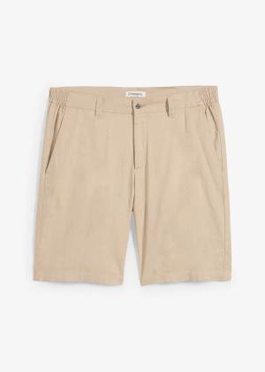 Bermudy chino regular fit z domieszką lnu