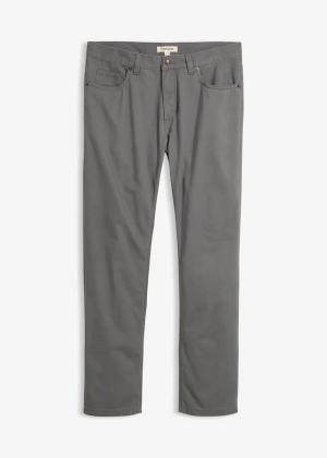 Spodnie regular fit z bawełnianego diagonalu, straight