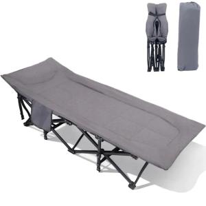 ŁÓŻKO KEMPINGOWE POLOWE 190x71 cm SKŁADANE | DO 200 KG | Z MATERACEM | 3W1