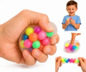 SQUISHY FIDGET TOYS PIŁKA SENSORYCZNA ANTYSTRESOWA GNIOTEK Z KULKAMI kolory