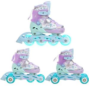Rolki Wrotki 3w1 RAVEN Isla Violet 27-30 Kółka LED