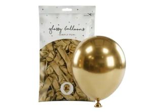 Balony lateksowe Złote 5 cali Party Deco 50 szt Glossy Shiny Chrom Girlanda