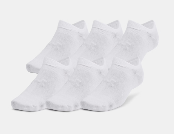 UNDER ARMOUR zestaw skarpetek stopek 6 par Essential No Show białe (M)