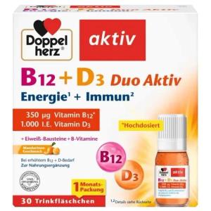 Doppelherz® aktiv Energia + Odporność z witaminami B12 i D3, 30 butelek