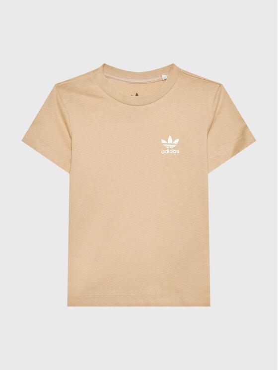adidas Originals T-Shirt adicolor HK7468 Beżowy Regular Fit