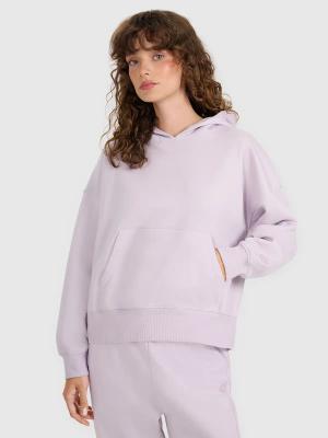 4F bluza dresowa damska z kapturem 4FWAW25TSWSF1887 fioletowy (L)