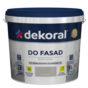 Farba akrylowa fasadowa Polinit lekko popielaty 5 l Dekoral