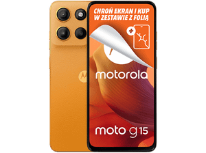 PRODUKT PO EKSPOZYCJI - Smartfon MOTOROLA Moto G15 4G (LTE) 8 GB/ 128 GB Pomarańczowy