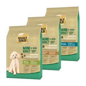 SELECT GOLD Sensitive Adult Mini Pakiet próbny 3 x 1 kg Pakiet próbny 1, Mix-Pack