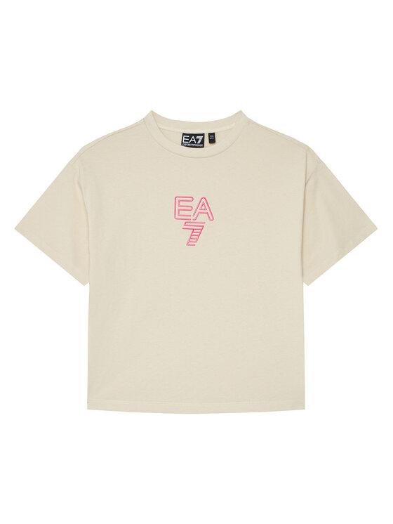 EA7 Emporio Armani T-Shirt 7G000042 AF12503 U1079 Beżowy Relaxed Fit