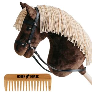HOBBY HORSE KOŃ NA KIJU A3 KONIK GŁOWA KONIA PATYKU Z GRZYWĄ + GRZEBIEŃ