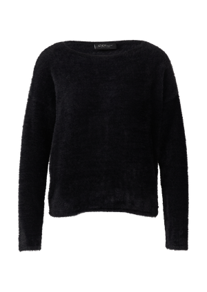 Puszysty sweter z dekoltem w łódkę