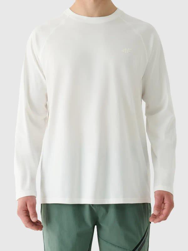 4F koszulka z długim rękawem męska longsleeve 4FWAW25TLONM474 biały (L)