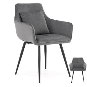 Krzesło tapicerowane szare DC-0082-7 welur | OUTLET